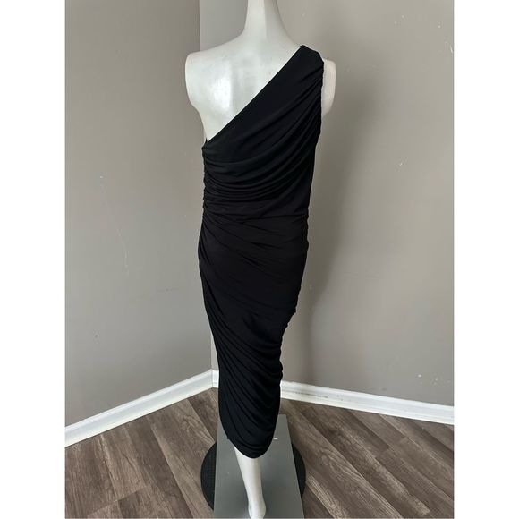 HALSTON REIA ONE SHOULDER DRESS BLACK US 8 $445 - Picture 8 of 9